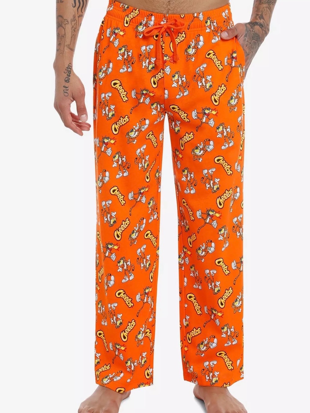 Orange Men’s Lounge Pants - Graphic Cotton Joggers